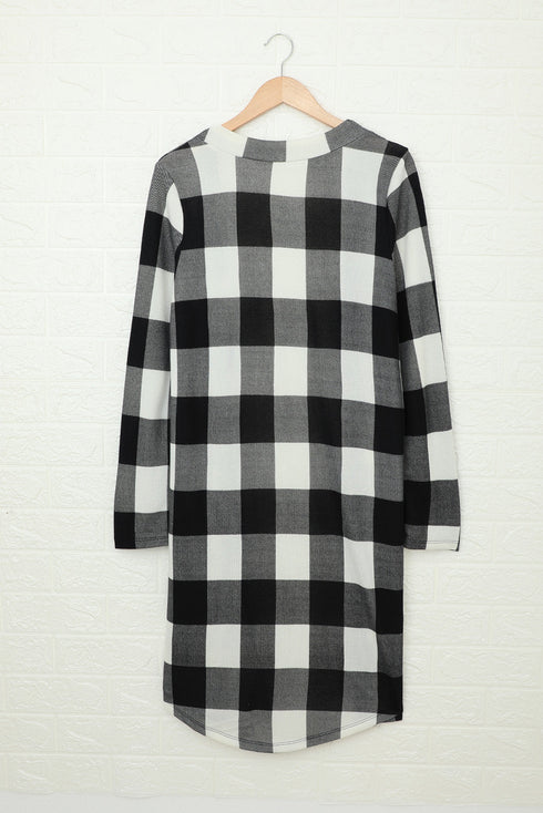Print Colorblock Long Cardigan